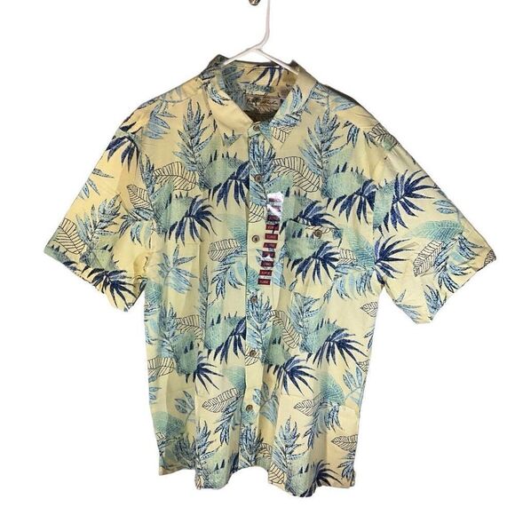 Joe Marlin Cotton Blend Comfort Fit XL. Yellow Hawaiian Print. NWT - Picture 6 of 15